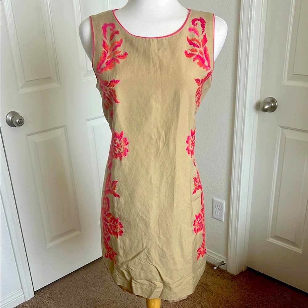 Jessica Howard Tan Pink Sheath Mini Dress